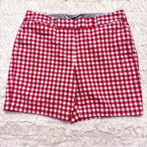 Lands’ End size 12 women’s Red & White Gingham Shorts picnic summer